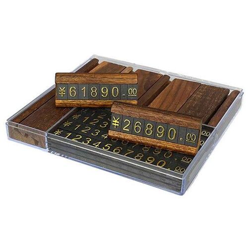 10 Sets/Box Mini Wood Combined Number Price Cube Tag