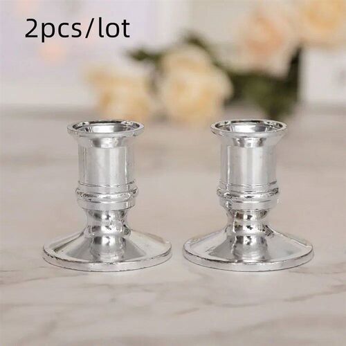 Party Wedding Home Pillar Silver Stand Candlestick Decoratio