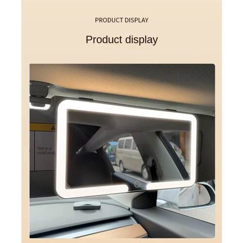 Car Sun Visor Makeup Mirror LED Touch Screen Adjustable Brig