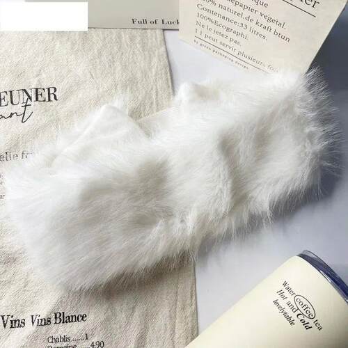 Faux Fox Fur Headband Winter Warm Ear Warmer Wide Band Stret
