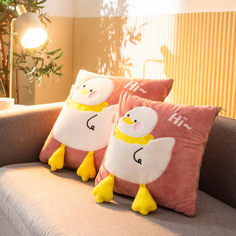宝宝绒抱枕被两用靠垫卡通可爱鸭子二合一汽车沙发午休加厚小毛毯,居家布艺,抱枕被,淘宝优惠券,粉丝福利购,淘宝优惠卷