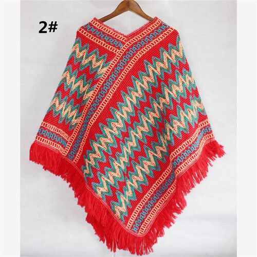 Poncho Cloak Knitted Cape Tassel Women Autumn and Winter Lei