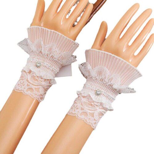 1Pair Nail Photo Glove Nail Art Lace Fake Pleated Cuff