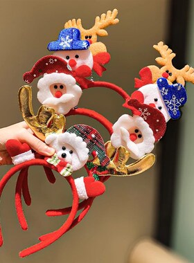 5-Pack Christmas Elements Hairband Set - Snowman Reindeer