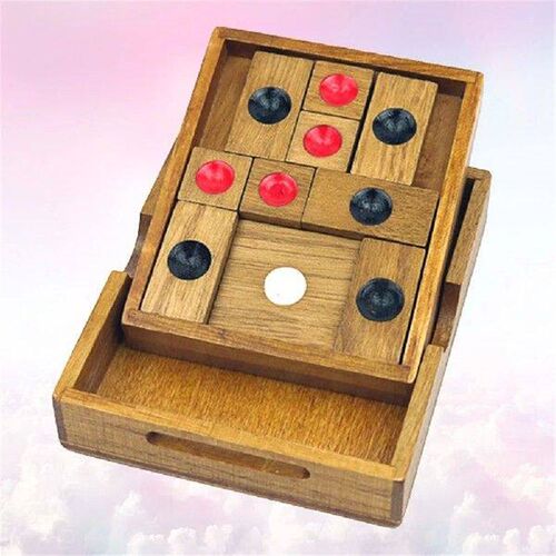 1pc Wooden Chess Board Round Dot Chess with Black White Red