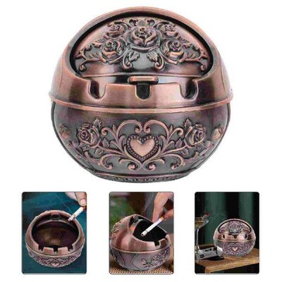 Iron Spherical Ashtray Vintage Ashtrays Zinc Alloy Cool