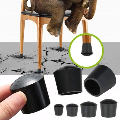 10pcs/pack Black Round Table Chair Foot ver Rubber Chair Leg