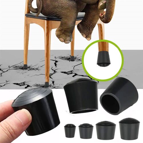 10pcs/pack Black Round Table Chair Foot ver Rubber Chair Leg