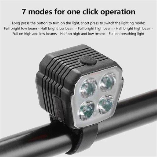 Bicycle Headlight Horn 2-In-1 Bike Near And Far Light 2/4