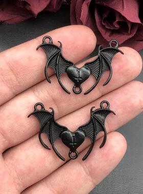 5pcs 28x40mm Charms Vintage Blood Rose Heart Butterfly Bat S