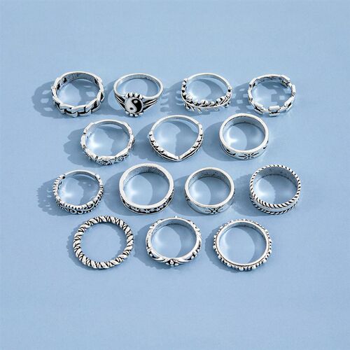 HI MAN 14 Pcs/Set Neo-Gothic Mixed Yin Yang Figure Feather E