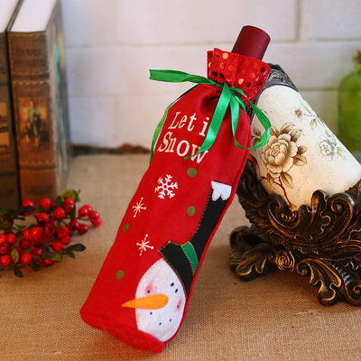 2021 Christmas decoration wine bottle set gift bag old man