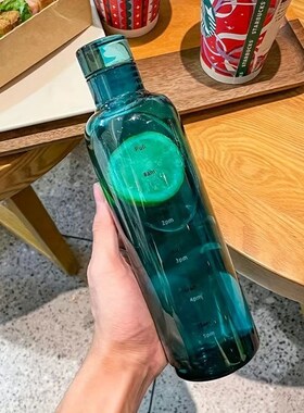 500ml/16.9oz Transparent Plastic Sport Water Bottle Time Mar