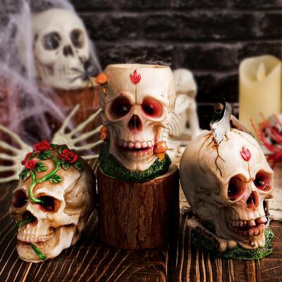 Halloween diverse skull ornaments万圣节多样骷髅头摆件鬼节