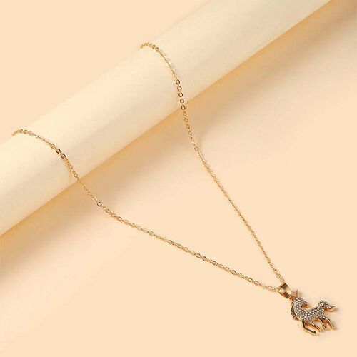 -New cartoon diamond unicorn pendant simple temperament wome