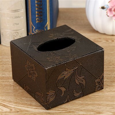Home Restaurant small square box hotel leather tissue Box ho
