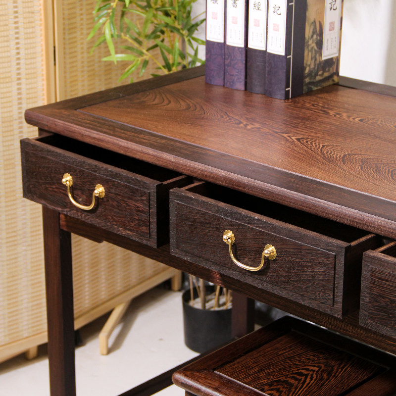 鸡翅木书法桌实木中式写字台学习桌书房家用办公桌电脑桌小型画案,住宅家具,红木书桌,淘宝优惠券,粉丝福利购,淘宝优惠卷