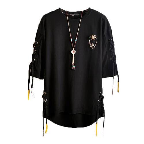 Idopy Korean Fashion Mens Set Style Lace Punk Gothic Pullov