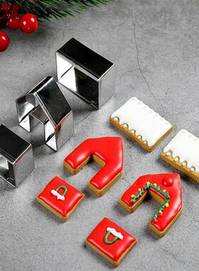3Pcs 3D Mini House Scenery Christmas Cookie Cutter Set Cooki