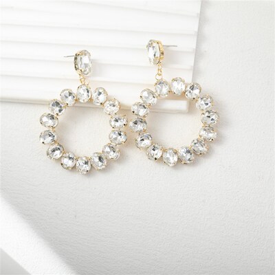 2024 New Exaggerated Pendant Round Sunflower Water Diamond