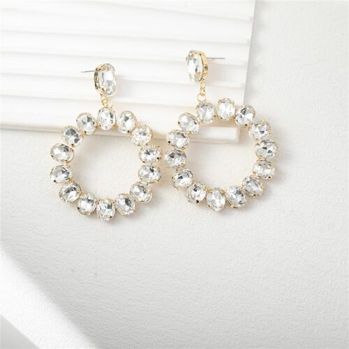 2024 New Exaggerated Pendant Round Sunflower Water Diamond