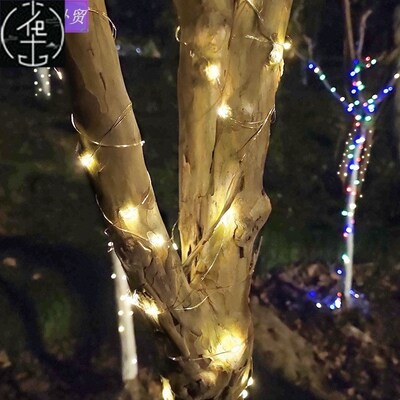 LED solar copper wire lights outdoor Christmas light string