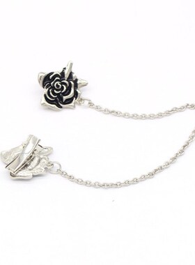 Fashion Brooch High-end Drop Oil Rose Collar Clip Shirt Chai
