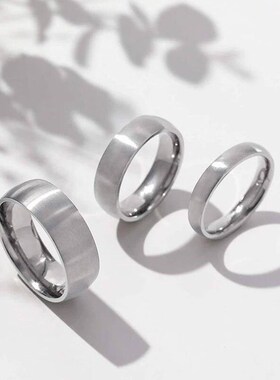 Tigrade 4/6/8mm Brushed Simple Silver/Black Color Titanium R