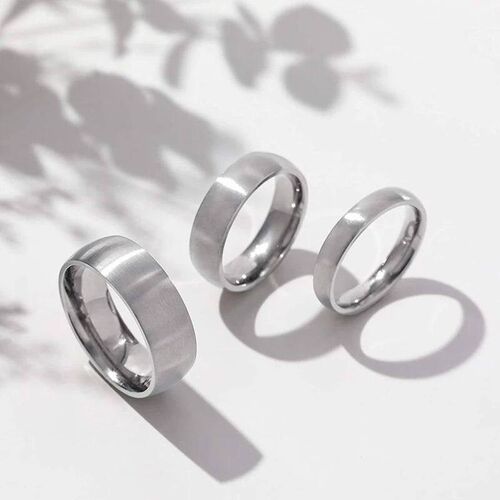 Tigrade 4/6/8mm Brushed Simple Silver/Black Color Titanium R