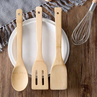 1Pcs Wood Tableware Spoon Rice Colander Soup Skimmer Cooking