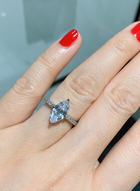 Marquise cut 3ct Lab Diamond cz Ring 925 sterling silver Eng