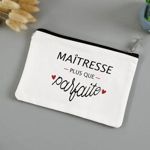 Teachers Day Gift Thank You Mistress Print  Makeup Pouch Zi