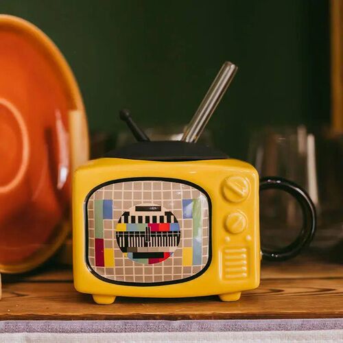 Creative 3D Television TV Shape Milk Beer Mugs with ver Hous