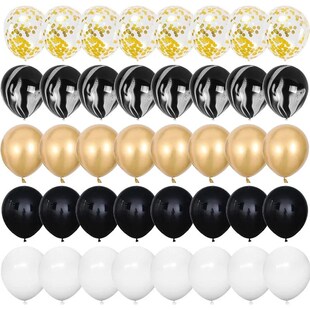 Gold Birthda 40pcs Rose Balloons Happy Latex 12inch Confetti