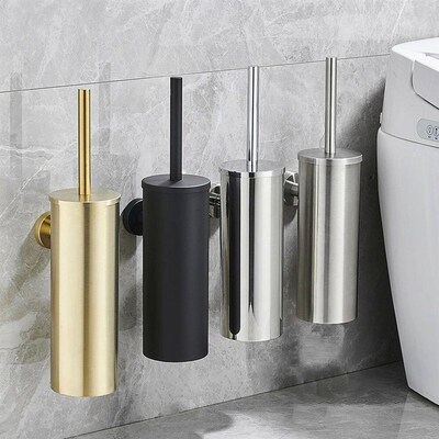 Stainless Steel Bathroom Toilet Brush Holder Accessories Bla