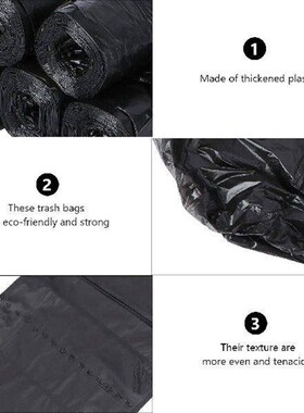 5 Rolls Garbage Bags Refuse Sacks Thicken Strong Portable