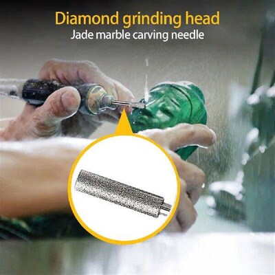 5pcs Diamond Coated Cylindrical Grinding Stone Heads Drill
