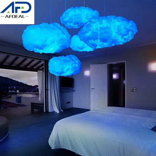 Blue/Yellow Cotton Cloud Shape Light Creative Led Cloud Nigh