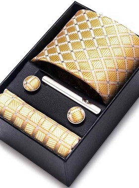 100% Silk Brand Tie Handkerchief Cufflink Set For Men Neckti