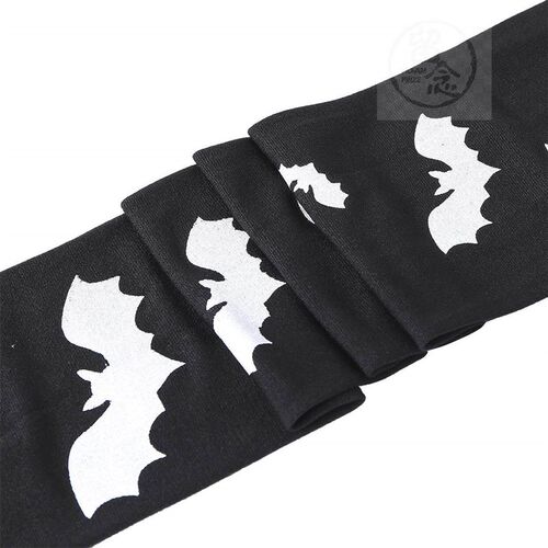 。Womens white bat pattern Halloween socks knee length Stoc