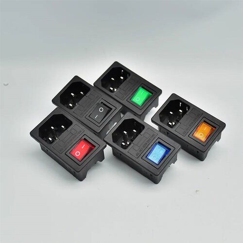 With 10A Fuse! Red Rocker Switch Fused IEC320 C14 Inlet Powe