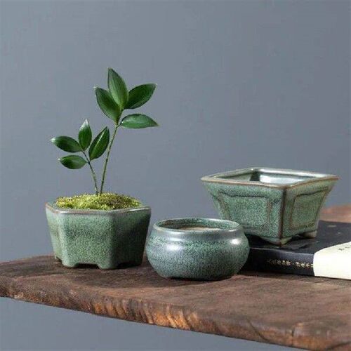 Coarse Pottery Glazed Succulent Plant Pot Flowerpot