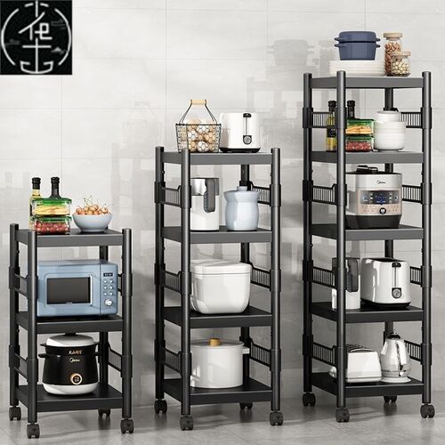 Kitchen shelves microwave racks dishes storage cabinets
