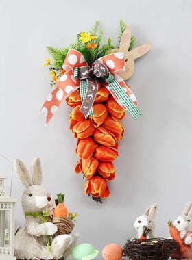 Tulip carrot wreath pendant rabbit artificial flower Easter