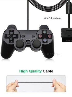 Transparent Color Wired Controller For PS2 /PS1 Console Vibr
