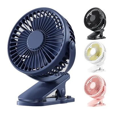 USB Rechargeable Table Fan Clip-on Type Portable Mini Desk F