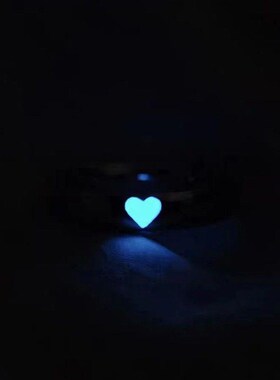 Luminous Love Heart Finger Ring Glow In Dark Fashion Adjusta