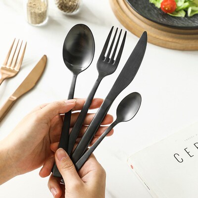 4-piece set of golden tableware knife, fork, spoon factory