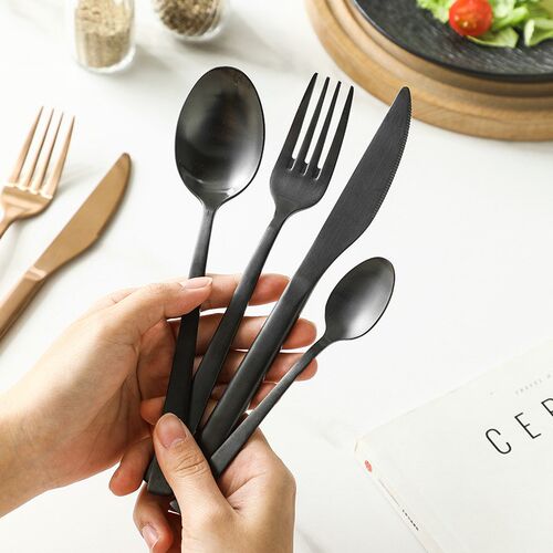 4-piece set of golden tableware knife, fork, spoon factory