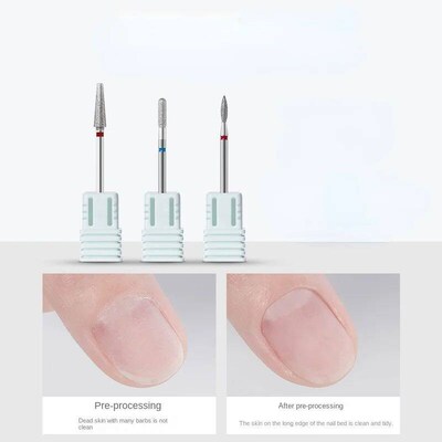 Fine Diamond Nail Drill its Flame Shape Russian Mills Cuticl